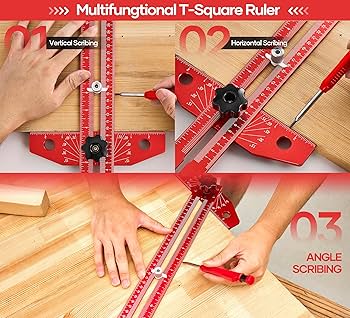 Saker Woodworking Scriber Marking Line Ruler, Adjustable